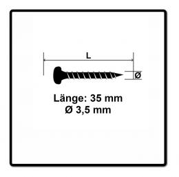 Fischer Power-Fast II FPF II Spanplattenschraube 4,0x15 mm 200 Stück ( 670233 ) Pan Head mit Torx Vollgewinde galvanisch verzinkt, blau passiviert