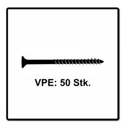 Fischer Power-Fast II FPF II Spanplattenschraube 5,0x100 mm 50 Stück ( 670672 ) Senkkopf mit Torx Teilgewinde galvanisch verzinkt, blau passiviert