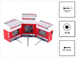 Fischer Power-Fast II FPF II Spanplattenschraube 5,0x70 mm 100 Stück ( 670646 ) Pan Head mit Torx Vollgewinde galvanisch verzinkt, blau passiviert