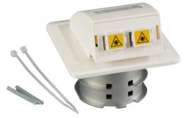 FO Datendose UP, 2 LC-D Kupplungen OS2, mit Shutter, integrierter Spleihalter