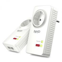 FRITZ!Powerline 1220 Set 2x Adapter, mit integrierter Steckdose, bis zu 1.200 MBit/s, 2x Gigabit LAN