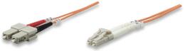 Glasfaser LWL-Anschlusskabel, Duplex, Multimode INTELLINET LC/SC, 50/125 , OM2, 1 m, orange