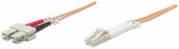 Glasfaser LWL-Anschlusskabel, Duplex, Multimode INTELLINET LC/SC, 50/125 , OM2, 10 m, orange