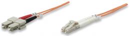 Glasfaser LWL-Anschlusskabel, Duplex, Multimode INTELLINET LC/SC, 50/125 , OM2, 2 m, orange