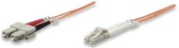 Glasfaser LWL-Anschlusskabel, Duplex, Multimode INTELLINET LC/SC, 50/125 , OM2, 3 m, orange