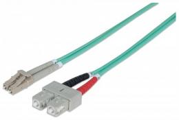 Glasfaser LWL-Anschlusskabel, Duplex, Multimode INTELLINET LC/SC, 50/125 , OM3, 10 m, Aqua