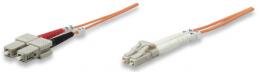 Glasfaser LWL-Anschlusskabel, Duplex, Multimode INTELLINET LC/SC, 62,5/125 , OM1, 10 m, orange