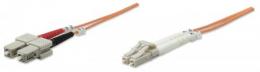 Glasfaser LWL-Anschlusskabel, Duplex, Multimode INTELLINET LC/SC, 62,5/125 , OM1, 20 m, orange