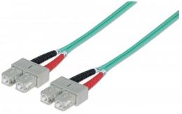Glasfaser LWL-Anschlusskabel, Duplex, Multimode INTELLINET SC/SC, 50/125 , OM3, 1 m, Aqua
