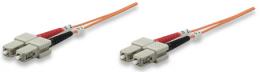 Glasfaser LWL-Anschlusskabel, Duplex, Multimode INTELLINET SC/SC, 62,5/125 , OM1, 2 m, orange