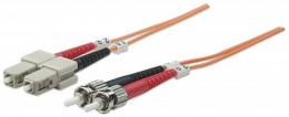 Glasfaser LWL-Anschlusskabel, Duplex, Multimode INTELLINET ST/SC, 50/125 , OM2, 20 m, orange