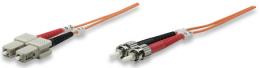 Glasfaser LWL-Anschlusskabel, Duplex, Multimode INTELLINET ST/SC, 62,5/125 , OM1, 1 m, orange