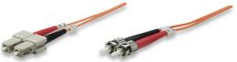 Glasfaser LWL-Anschlusskabel, Duplex, Multimode INTELLINET ST/SC, 62,5/125 , OM1, 2 m, orange