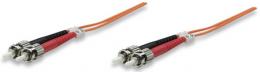 Glasfaser LWL-Anschlusskabel, Duplex, Multimode INTELLINET ST/ST, 50/125 , OM2, 1 m, orange