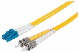 Glasfaser LWL-Anschlusskabel, Duplex, Singlemode INTELLINET LC/ST, 9/125 , OS2, 10 m, gelb