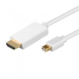 Goobay 2m Mini-DisplayPort/HDMI™-Adapterkabel [MAC oder PC, audiofähig, vergoldete Kontakte, mit Verriegelung]