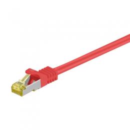 Goobay 2m RJ45 Patchkabel CAT 6A S/FTP (PiMF), 500 MHz, mit CAT 7 Rohkabel, rot LSZH halogenfrei, Kupfer