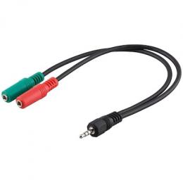 Goobay 3,5 mm Klinke-Adapterkabel [3,5mm 4-pin Stecker -> 3,5mm 3-pin Buchse]
