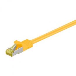 Goobay 30m RJ45 Patchkabel CAT 6A S/FTP (PiMF), 500 MHz, mit CAT 7 Rohkabel, gelb LSZH halogenfrei, Kupfer