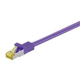 Goobay 3m RJ45 Patchkabel CAT 6A S/FTP (PiMF), 500 MHz, mit CAT 7 Rohkabel, violett LSZH halogenfrei, Kupfer