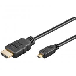 goobay HDMI-Kabel (High Speed), HDMI-Stecker (Typ A) auf Micro-HDMI-Stecker (Typ D), 3 m