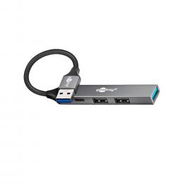 Goobay Slim 4-Port USB-Hub, USB-A auf USB-C™/USB-A, 5 Gbit/s