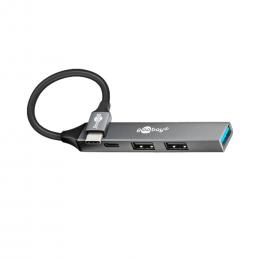 Goobay Slim 4-Port USB-Hub, USB-C™ auf USB-C™/USB-A, 5 Gbit/s