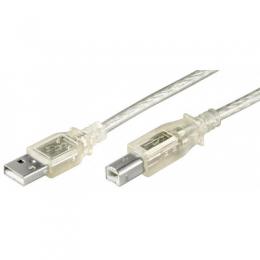 Goobay USB 2.0 Hi-Speed Kabel 1,8 m, Transparent USB 2.0-Stecker (Typ A) > USB 2.0-Stecker (Typ B)