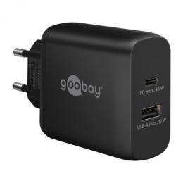 Goobay USB-C™ PD Dual-Schnellladegerät (45 W) schwarz