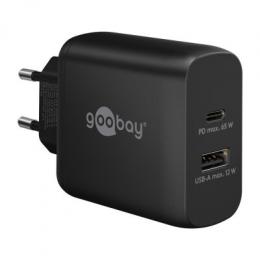 Goobay USB-C™ PD Dual-Schnellladegerät (65 W) schwarz