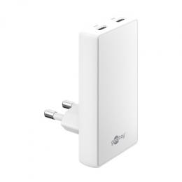 Goobay USB-C™ PD GaN Dual-Schnellladegerät 90° Flat (65 W) weiß