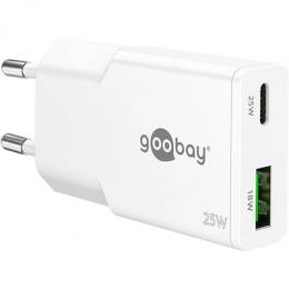 Goobay USB-C™ PD GaN Dual-Schnellladegerät Slim (25 W) weiß