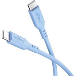Goobay USB-C™-Silikonkabel, 1,5 m, blau