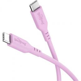 Goobay USB-C™-Silikonkabel, 1,5 m, Pink