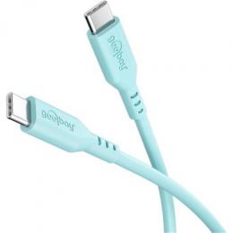 Goobay USB-C™-Silikonkabel, 1,5 m, türkis