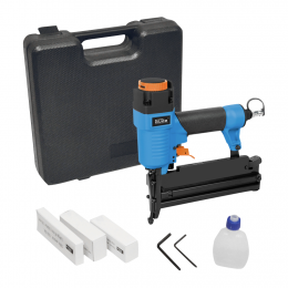 Güde Druckluft Klammergerät / Nagler 3 in 1 20 - 40 mm 4 - 7,5 bar + 800 tlg. Nagel / Klammer Set + Koffer ( 40221 )