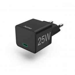 Hama Schnellladegerät, USB-C, PD/Qualcomm®, Mini- Ladegerät, 25 W, Schwarz