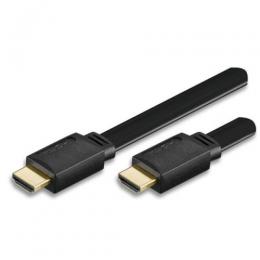 HDMI High Speed with Ethernet, Flachkabel Schwarz 1m