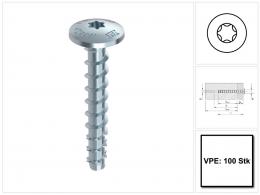 HECO MULTI MONTI plus MS Schraubanker 7,5 x 50 mm 100 Stück ( 49856 ) Betonschraube flacher Rundkopf T-Drive verzinkt blau A2K