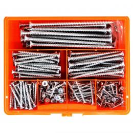 HECO UNIX-plus Schrauben Sortiment 269-teilig ( 45715 ) Torx T-Drive Kombikopf Vollgewinde verzinkt A2K  in Kunststoffbox