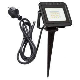 HEITRONIC 10-W-LED-Erdspießstrahler YORK, 3-m-Anschlussleitung mit Stecker, IP44, schwarz