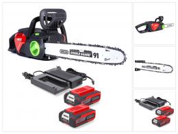 Henx H36LJ16 Akku Kettensäge 40 V 40 cm Brushless + 2x Akku 5,0 Ah + Ladegerät