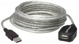 Hi-Speed USB 2.0 Repeater Kabel MANHATTAN USB A-Stecker auf A-Buchse, in Reihe schaltbar, 5 m, schwarz