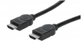 High Speed HDMI-Kabel MANHATTAN 4K@30Hz UHD, HDMI Stecker auf Stecker, 2 m, doppelt geschirmt, schwarz