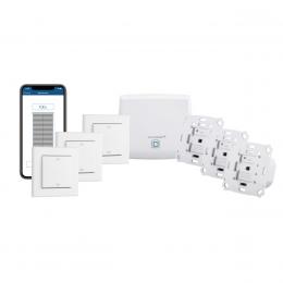 Homematic IP Set Beschattung Plus mit Access Point, 3x Rollladenaktor, 3x Tasterwippe