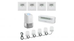 Homematic IP Set Heizen Professional mit Fußbodenheizung, 1x HCU1, 4x WTH-1, 5x VDMOT, 1x FALMOT-C12