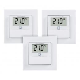 Homematic IP Smart Home 3er-Set Temperatur- und Luftfeuchtigkeitssensor HmIP-STHD mit Display, innen