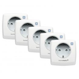 Homematic IP Smart Home 5er-Set Schaltsteckdose HmIP-PS-2