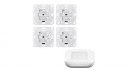 Homematic IP Smart Home Set Beschattung mit Access Point 2, 4 Rollladenaktoren für Markenschalter