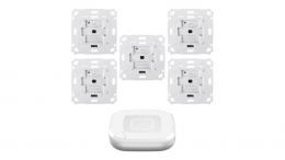 Homematic IP Smart Home Set Beschattung mit Access Point 2, 5 Rollladenaktoren für Markenschalter